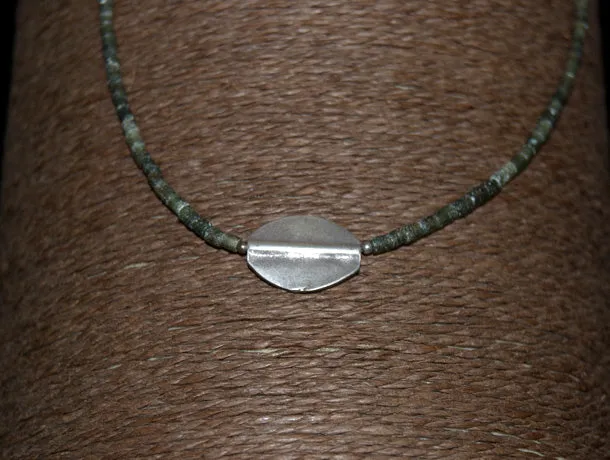 Green Serpentine Silver Necklace