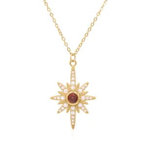 Heidi North Star Birthstone Necklace | 18K Gold Plated