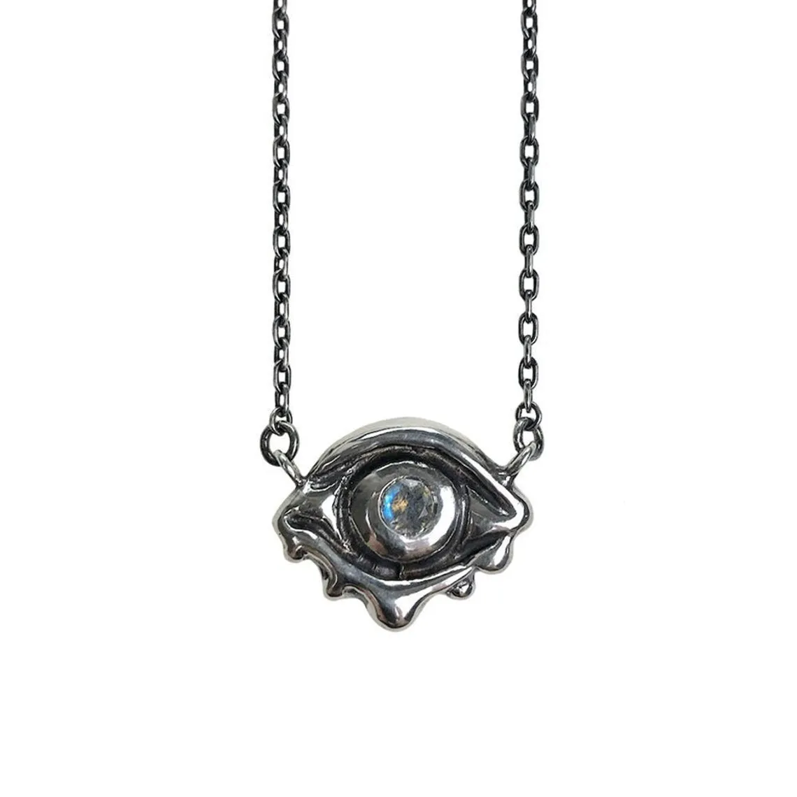 Hellhound Jewelry Evil Eye Talisman Necklace with Opal