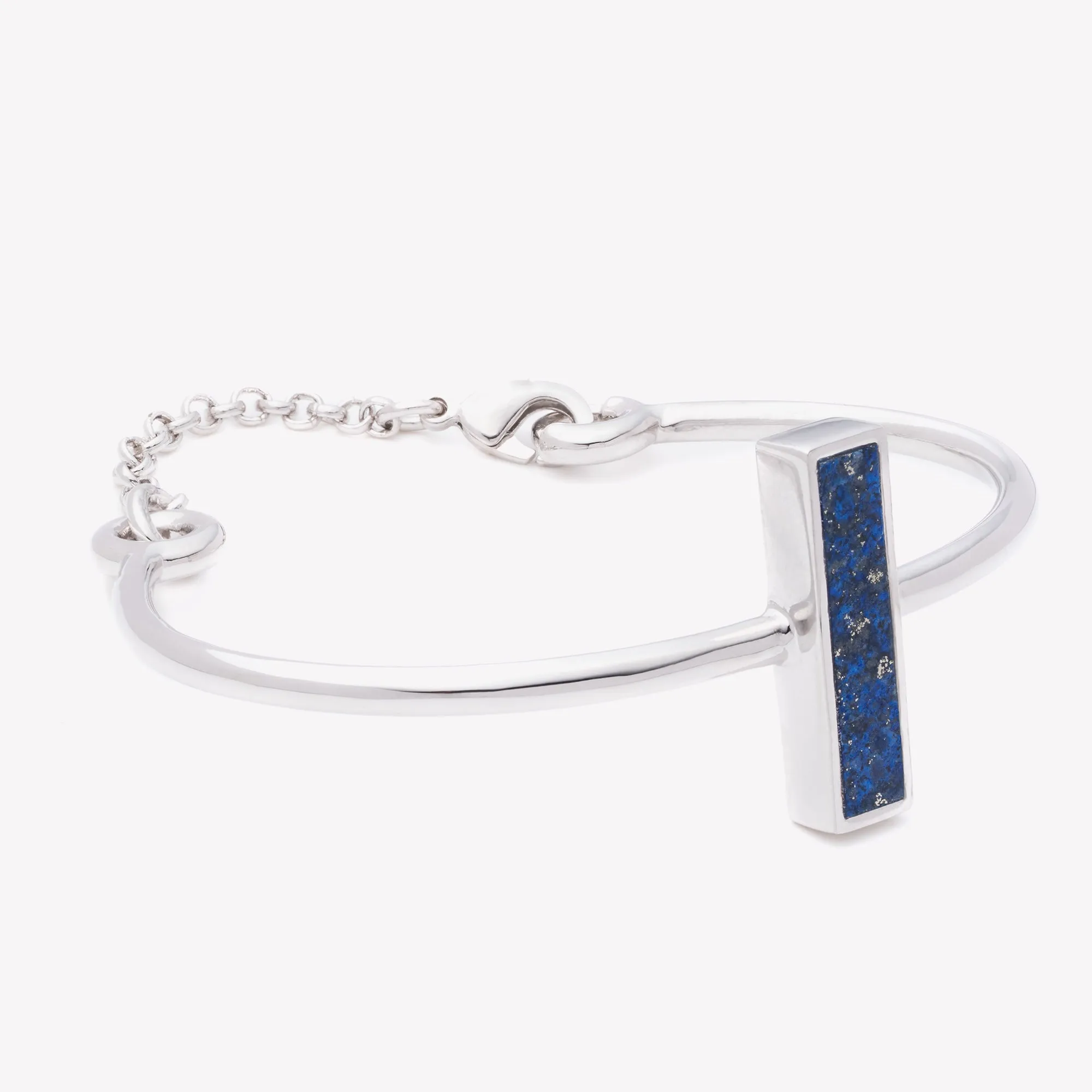 INLAID CROSSBAR CUFF - LAPIS LAZULI