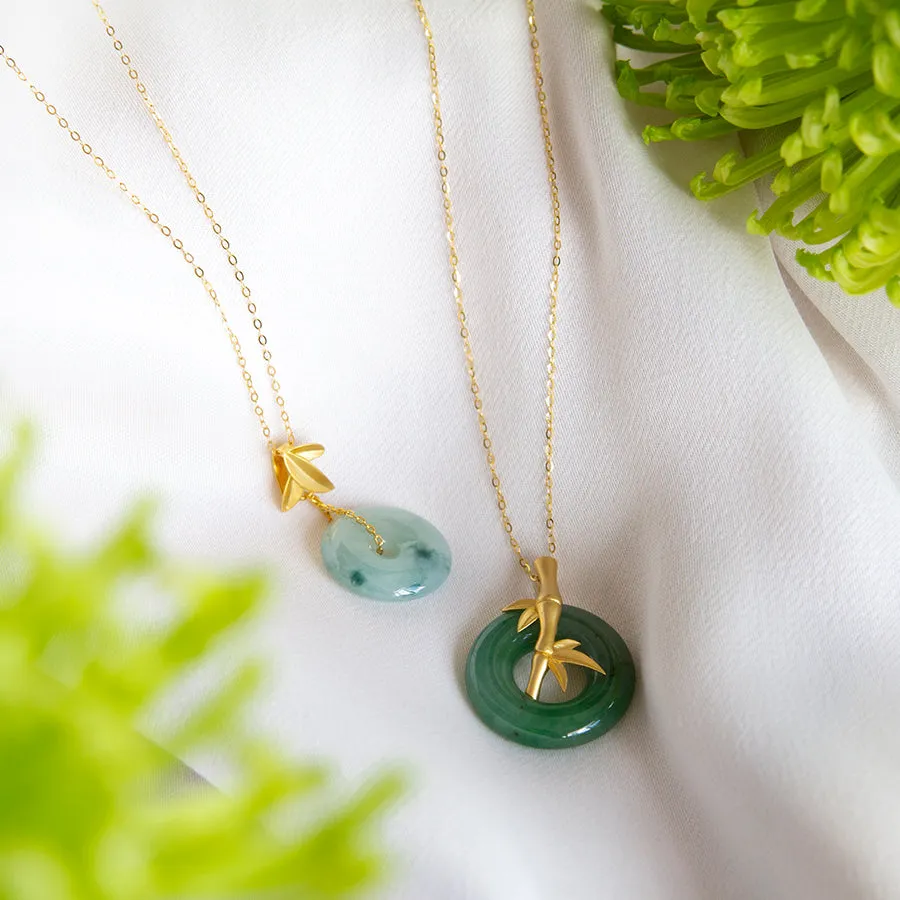 Jade Donut Leaf Necklace