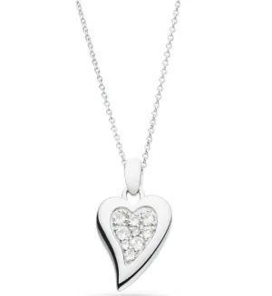 Kit Heath Sterling Silver Desire White Topaz Large Heart Necklace (SI3369)