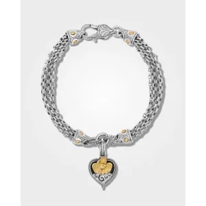 Konstantino Angelic Silver and 18K Gold Ethereal Heart Chain Bracelet