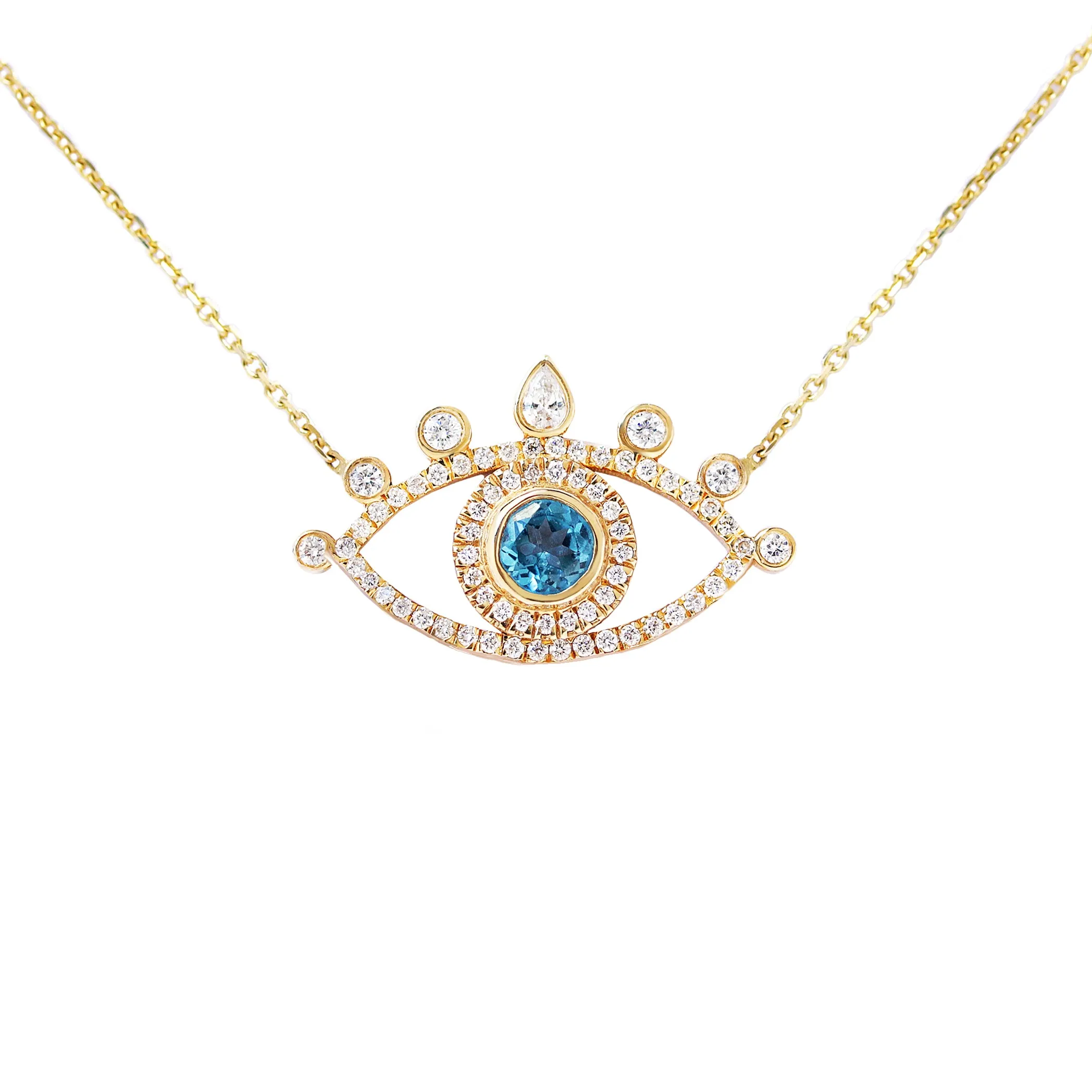 Large Evil Eye Protection Amulet Necklace - Top ♥