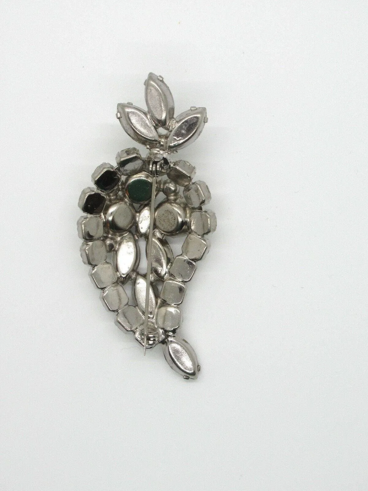 Large Paisley Shaped Sparkling Rhinestone Vintage Brooch