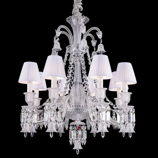 Light Luxury Classic Short Version Tiered Candle Light Crystal Chandelier for High-ceiling Rooms/Living Room