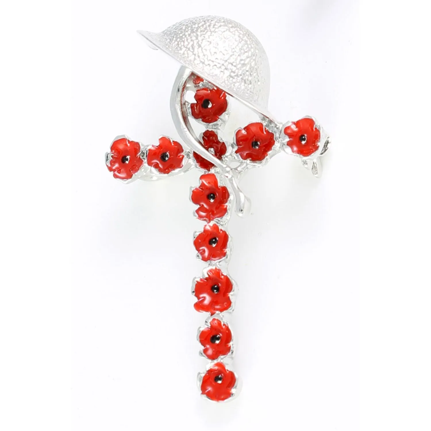 Lila Jewellery 43mm Poppy & Helmet Cross Brooch