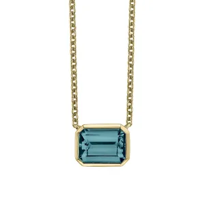 London Blue Topaz 14K Yellow Gold Necklace