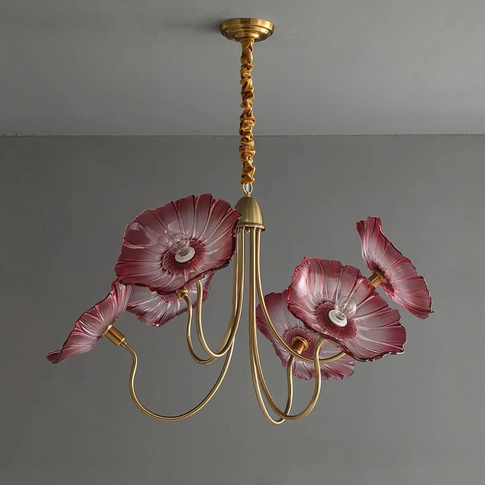 Lotus Leaf Glass Chandelier