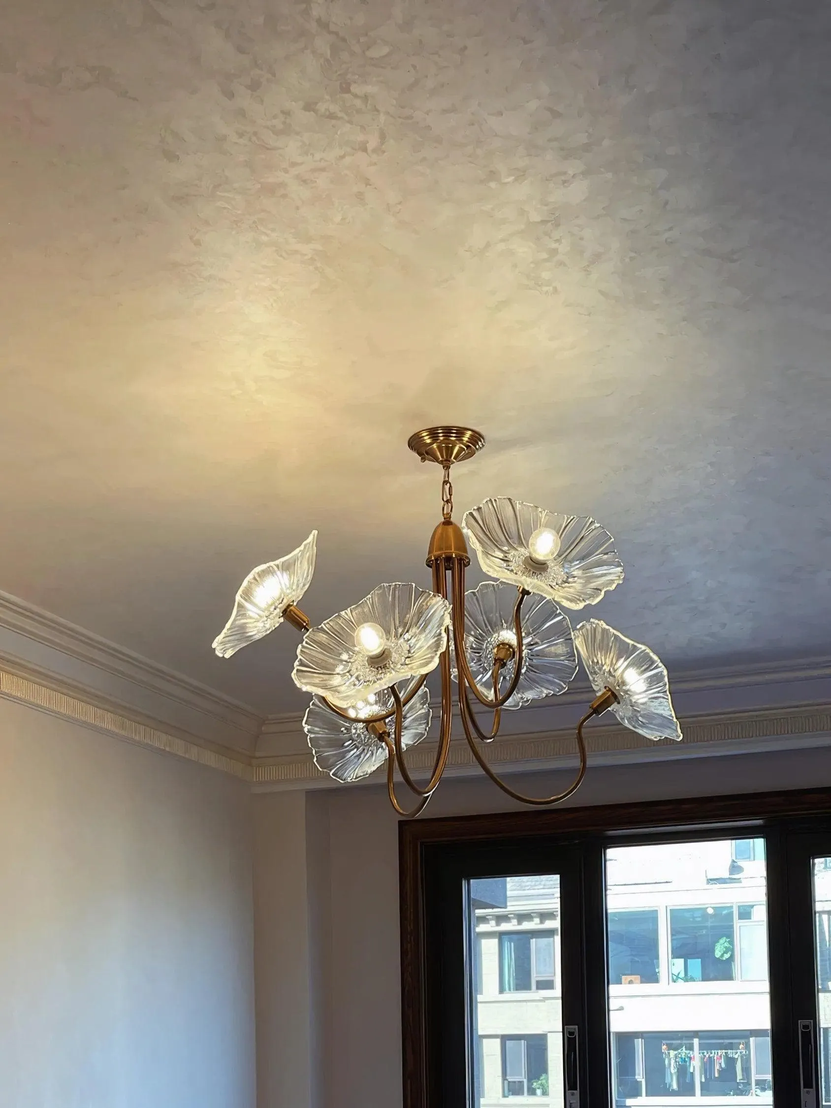 Lotus Leaf Glass Chandelier