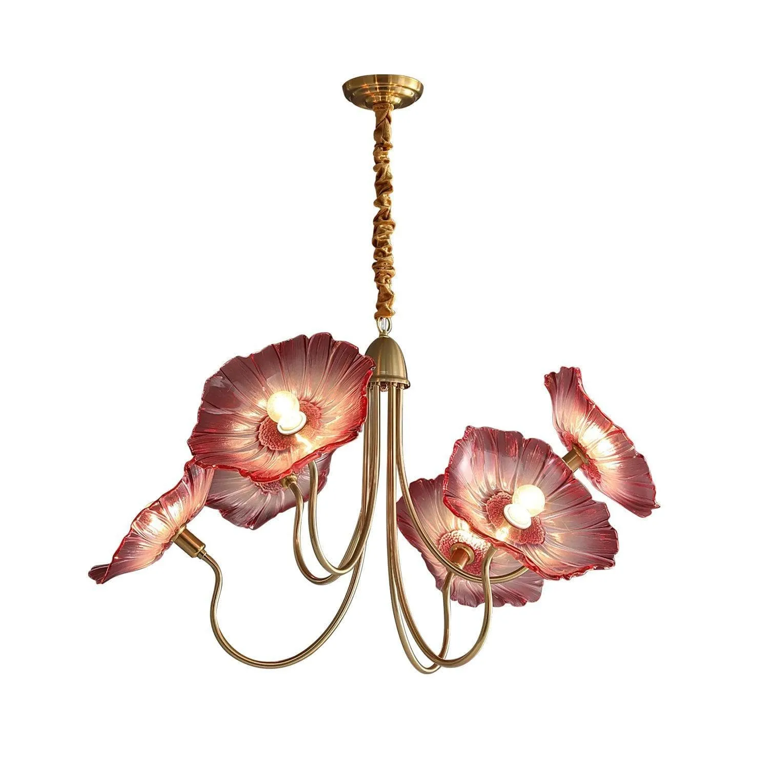 Lotus Leaf Glass Chandelier