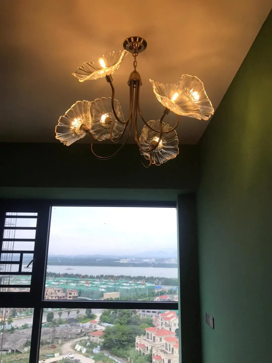 Lotus Leaf Glass Chandelier