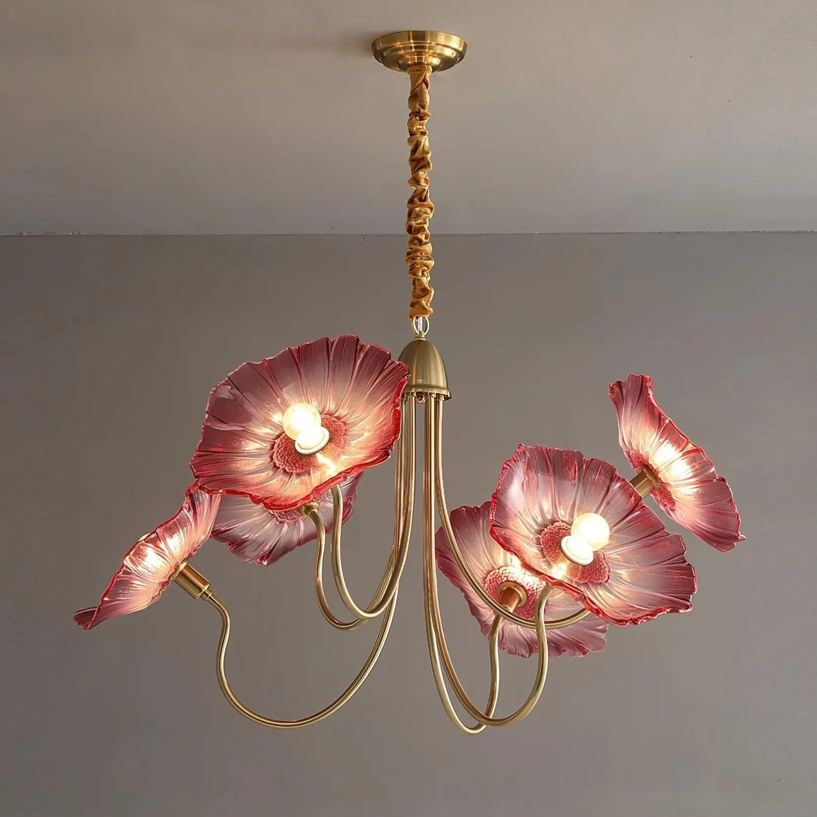 Lotus Leaf Glass Chandelier