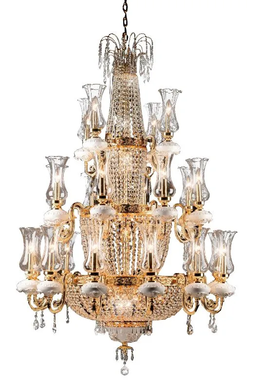 Luxury Empire Multi-tiered Crystal Chandelier for Staircase/Foyer/Villa/Hotel