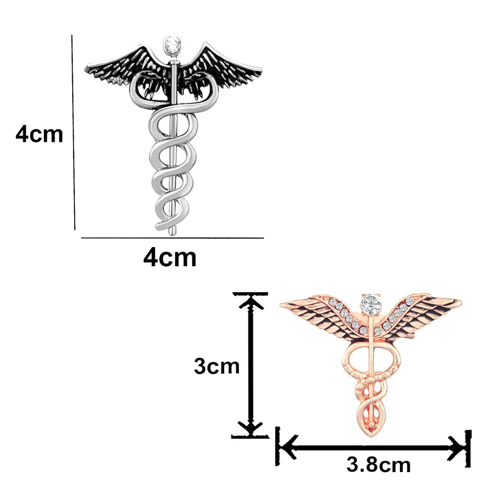 Mahi Combo of 2 Caduceus Doctor's Brooch Lapel / Brooch Pin for Men  (CO1105604M)