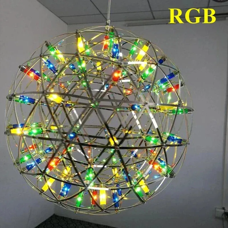 Mansion Spark Ball Chandelier: Modern Round Fireworks Pendant Lamp for Restaurant & Living Room