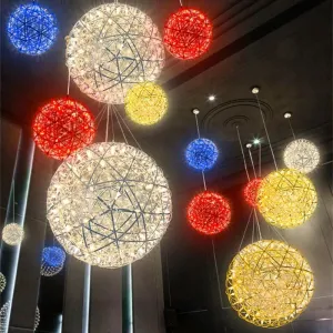 Mansion Spark Ball Chandelier: Modern Round Fireworks Pendant Lamp for Restaurant & Living Room