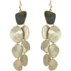 Marcia Moran Heather Disc  Drop Earrings with  Labradorite