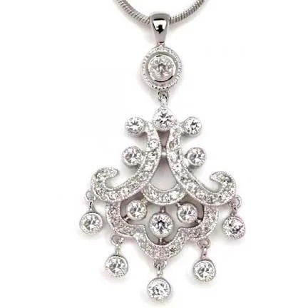 Mariah Cubic Zirconia Chandelier Necklace and Earring Set