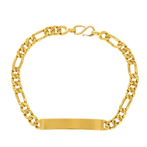 Men's 22K Yellow Gold Bracelet with Front Facing Bar (23.1gm)