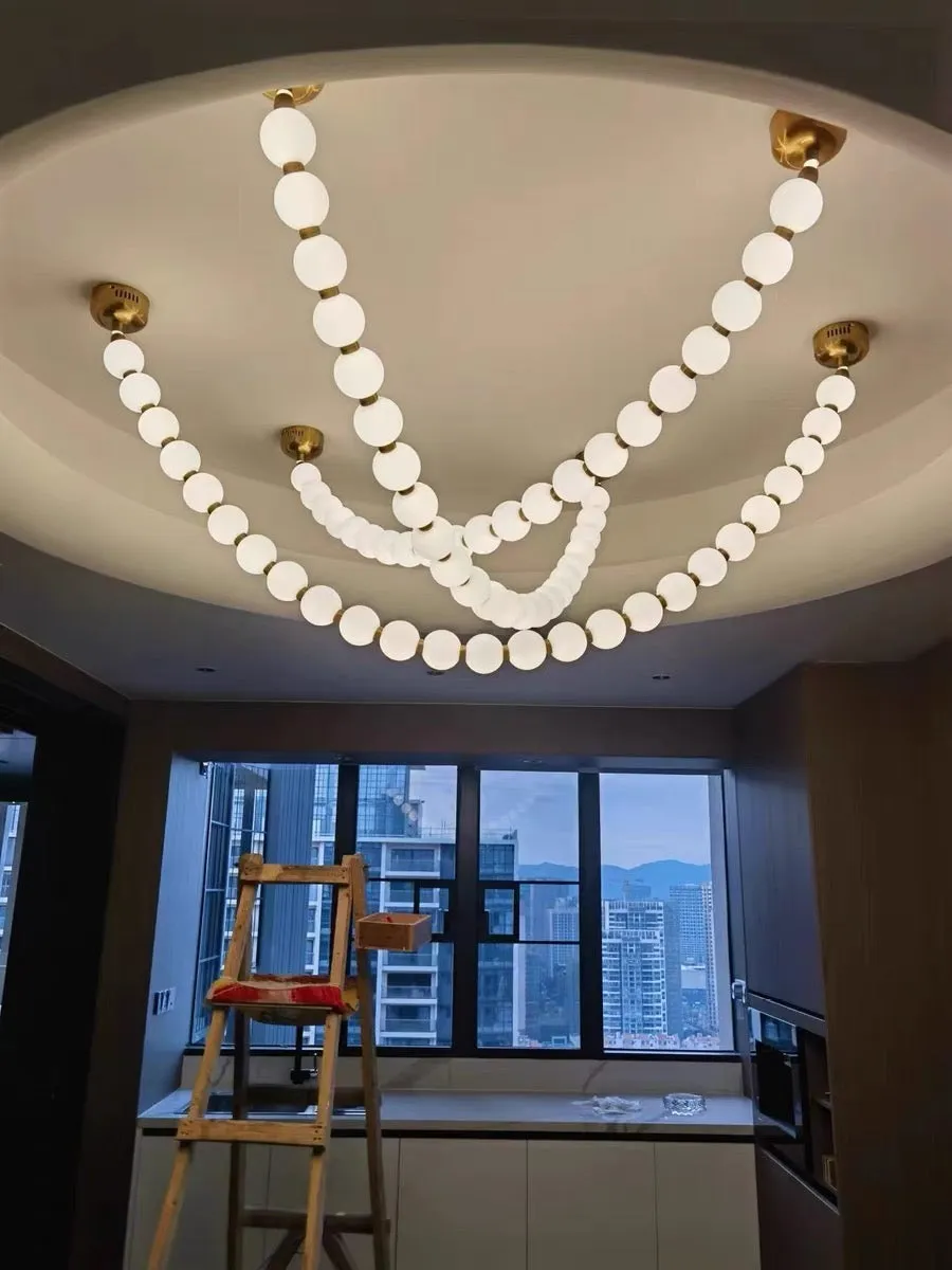 Modern Creative Pearl Necklace Chandelier