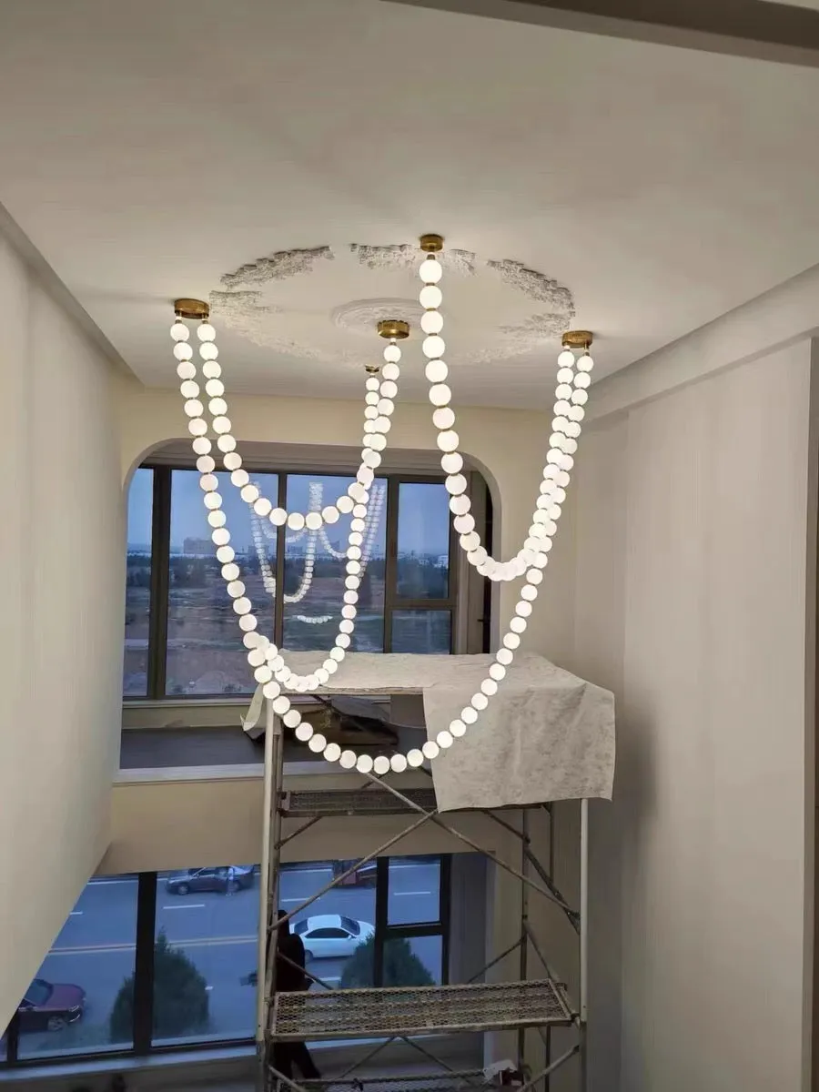 Modern Creative Pearl Necklace Chandelier