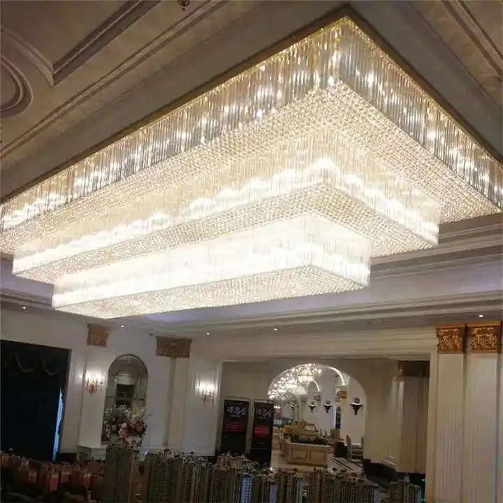 Modern Extra 2/3 Tiered Flush Mount Crystal Chandelier for Large Area