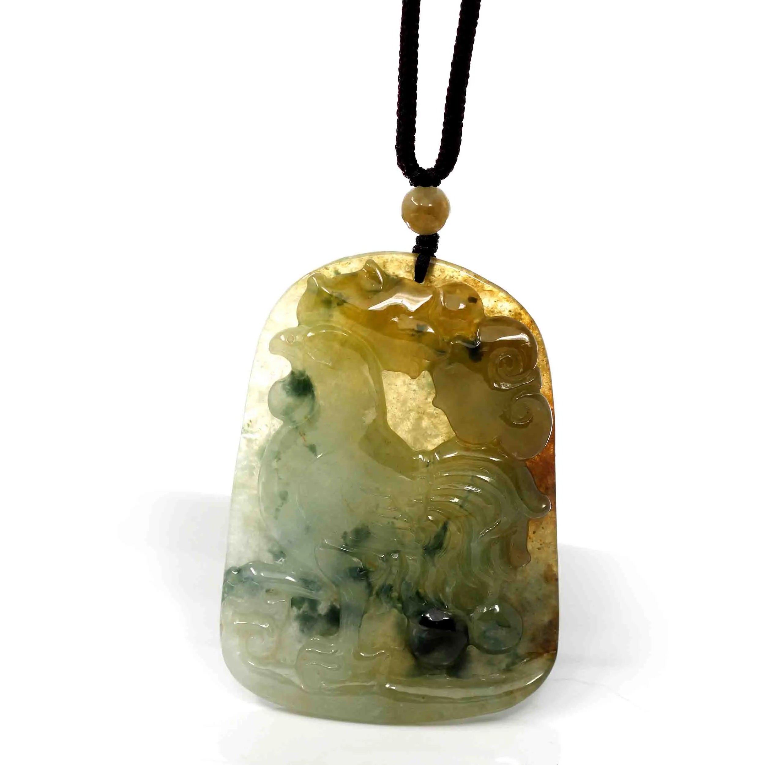 Natural Honey Yellow Jadeite Jade "Rooster" Pendant Necklace For Men, Collectibles.