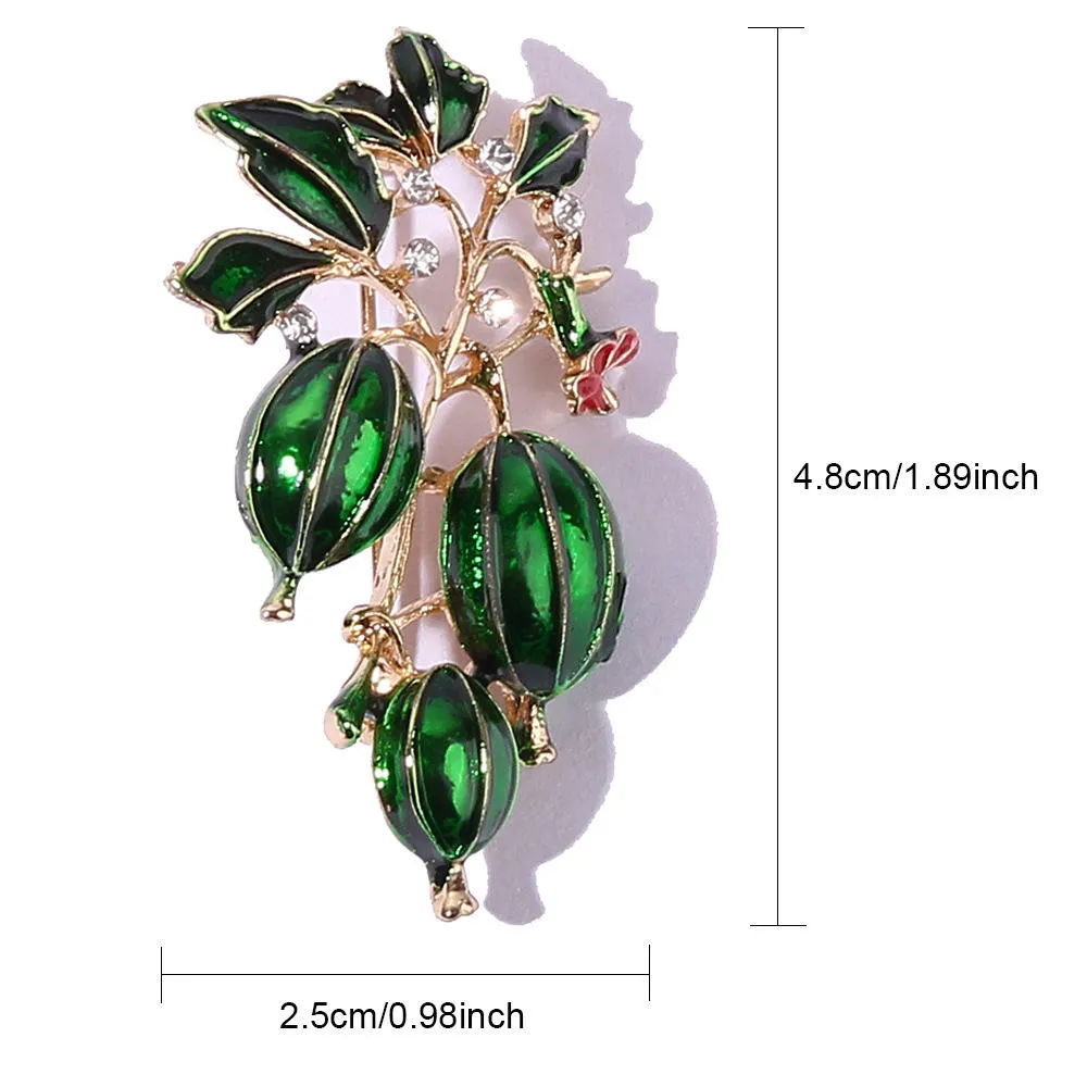 New Fashion Creative Personality Everything Plant Painting Oil Chest Accessories Simple Suit Corsage Lady Watermelon Brooches