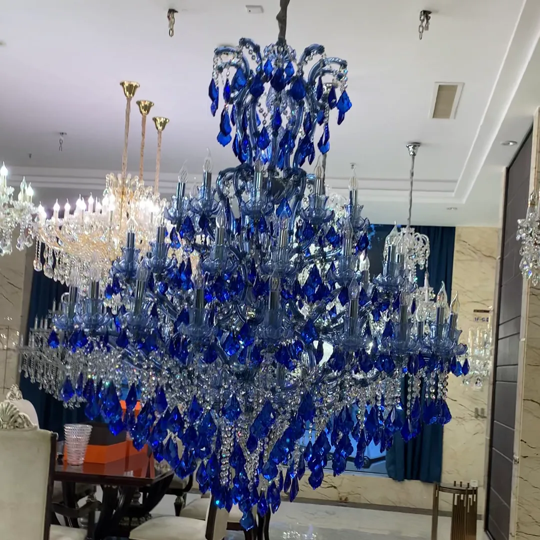 New Ocean Blue Classic Unique Chandelier for Staircase/Foyer/Entryway