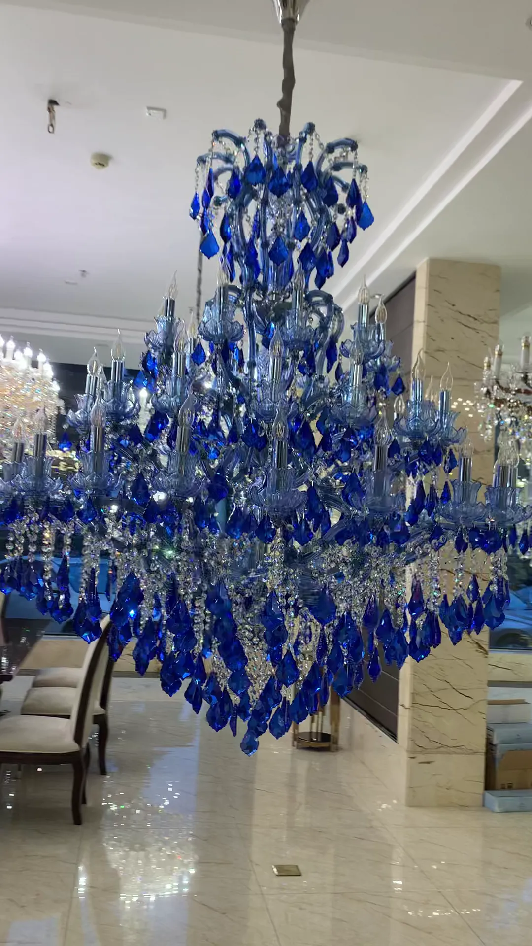 New Ocean Blue Classic Unique Chandelier for Staircase/Foyer/Entryway