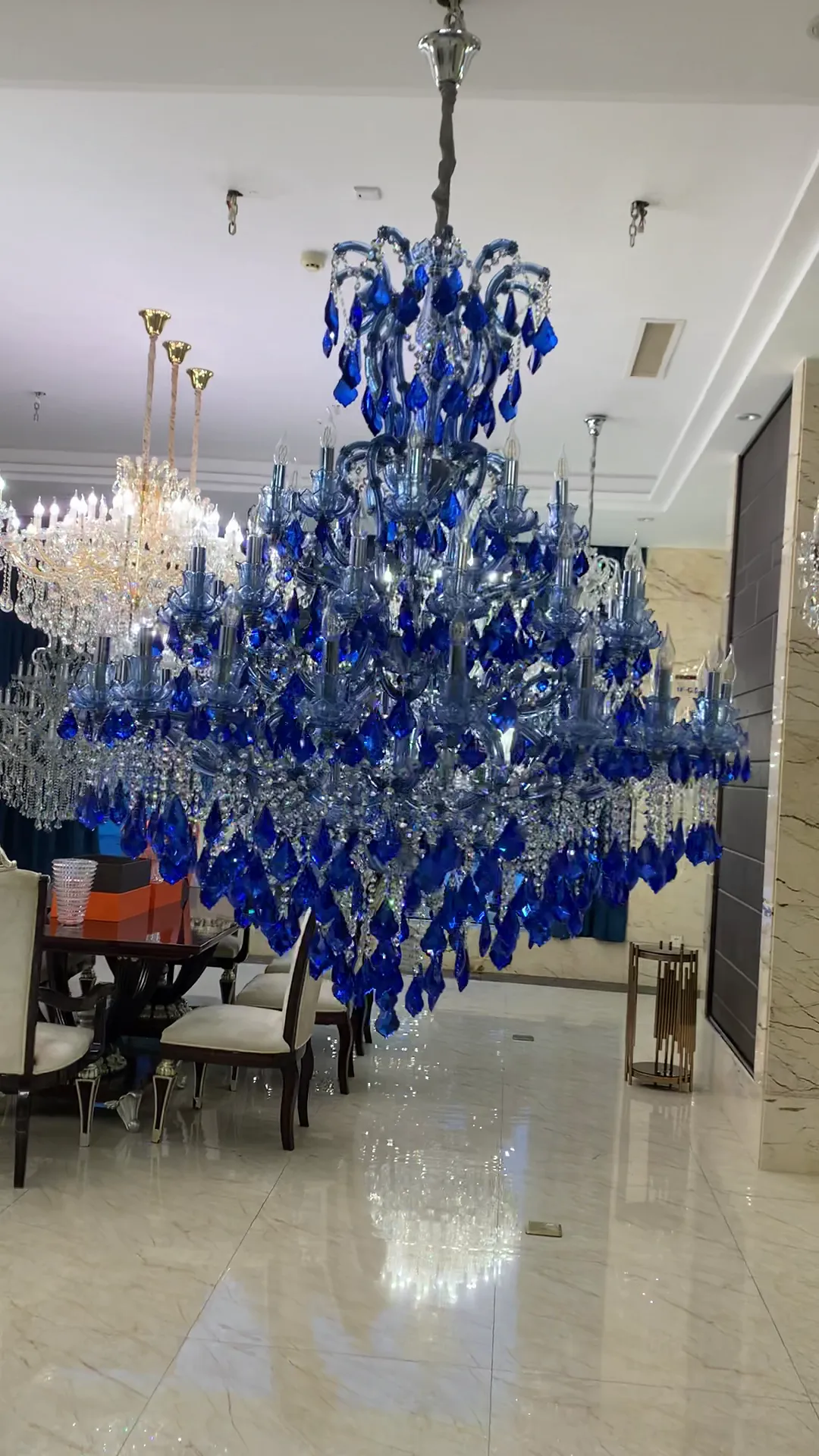 New Ocean Blue Classic Unique Chandelier for Staircase/Foyer/Entryway