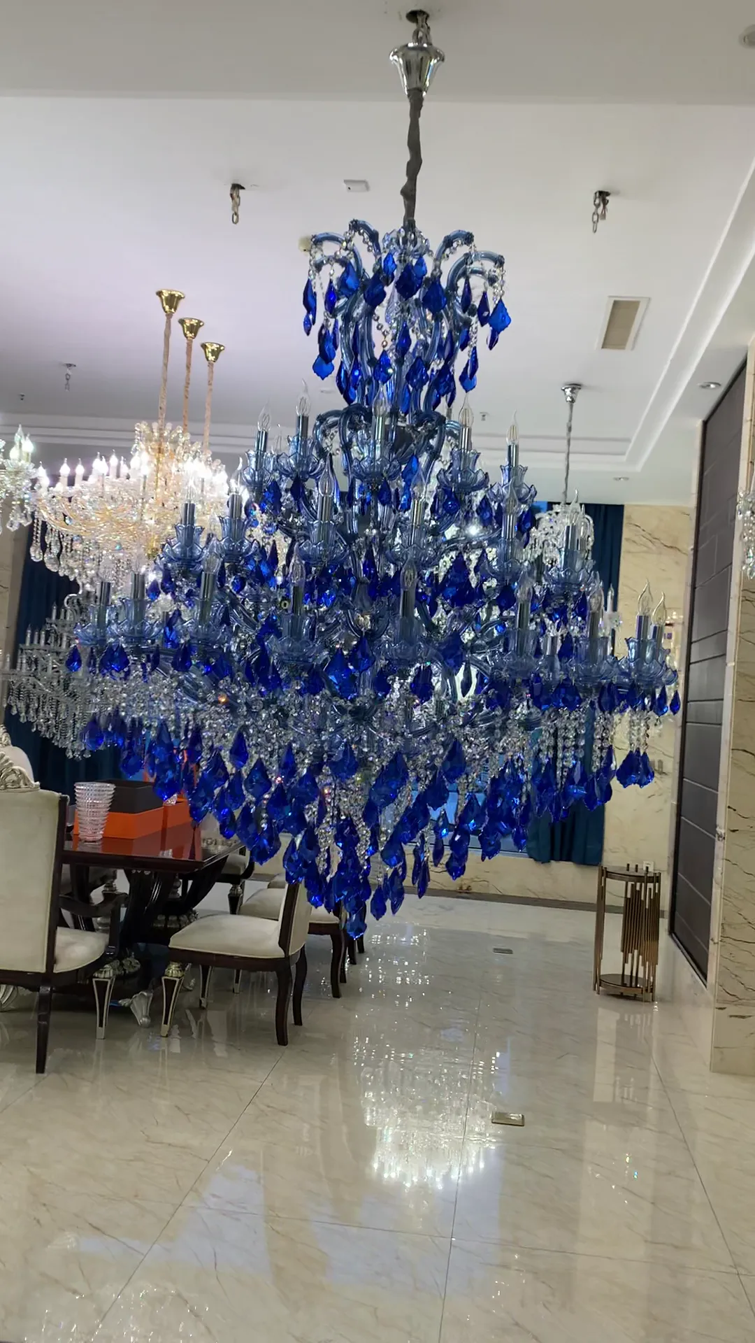 New Ocean Blue Classic Unique Chandelier for Staircase/Foyer/Entryway