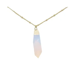 Opal & Gold Pendant Necklace