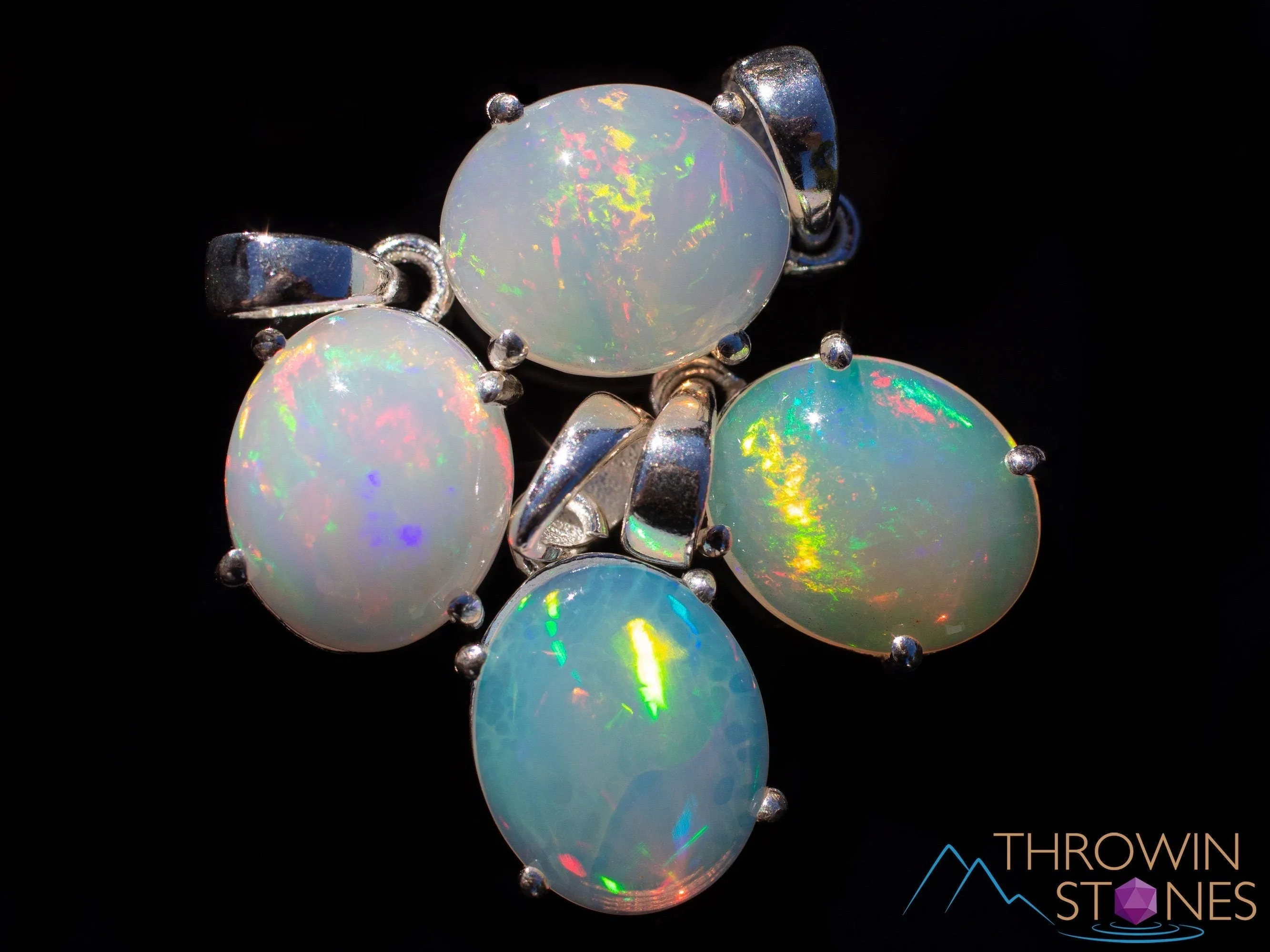 OPAL Pendant - Sterling Silver, Oval - Birthstone Jewelry, Opal Cabochon Necklace, Welo Opal, E1934