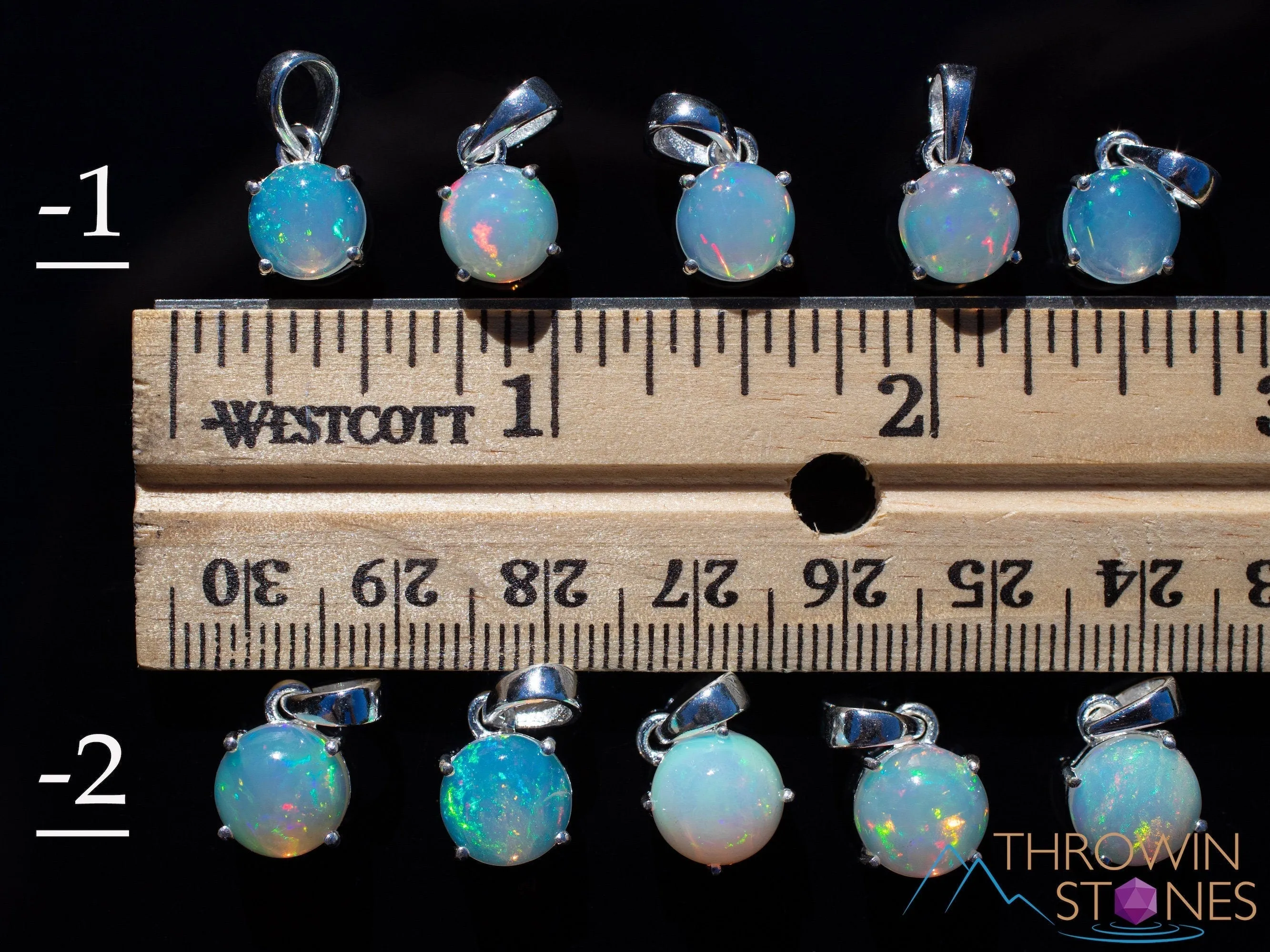 OPAL Pendant - Sterling Silver, Round - Birthstone Jewelry, Opal Cabochon Necklace, Welo Opal, E1933