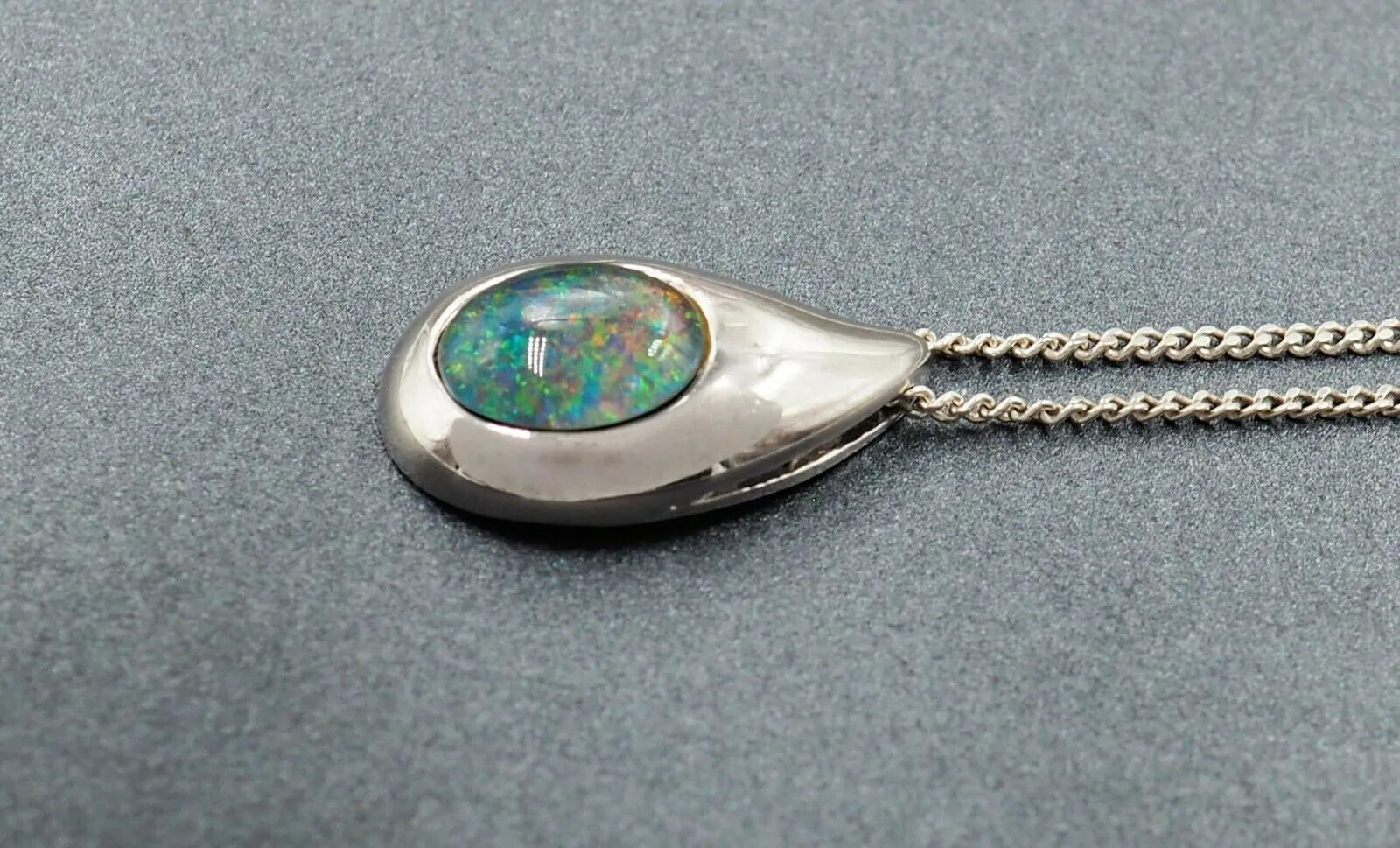 Opal Triplet Pendant with 925 Sterling Silver Framing & Chain Necklace