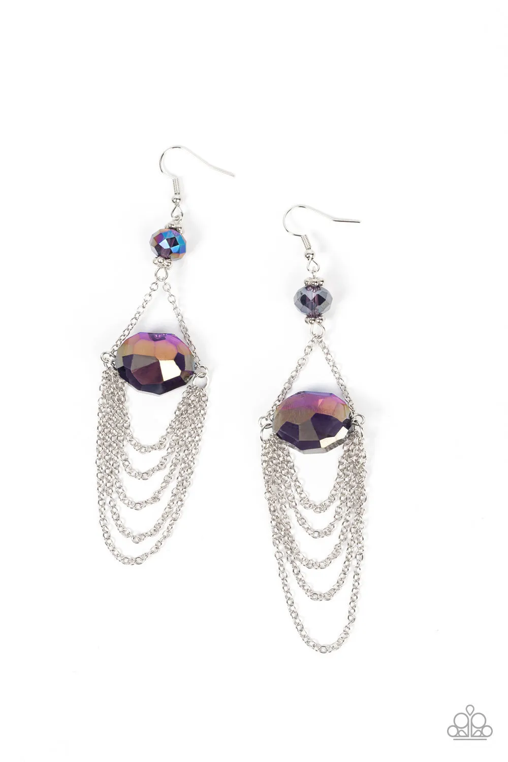 Paparazzi Champagne On The Rocks Necklace Multi & Ethereally Extravagant Earrings Purple