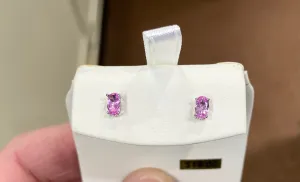 Pink Cubic Zirconia Silver Earrings