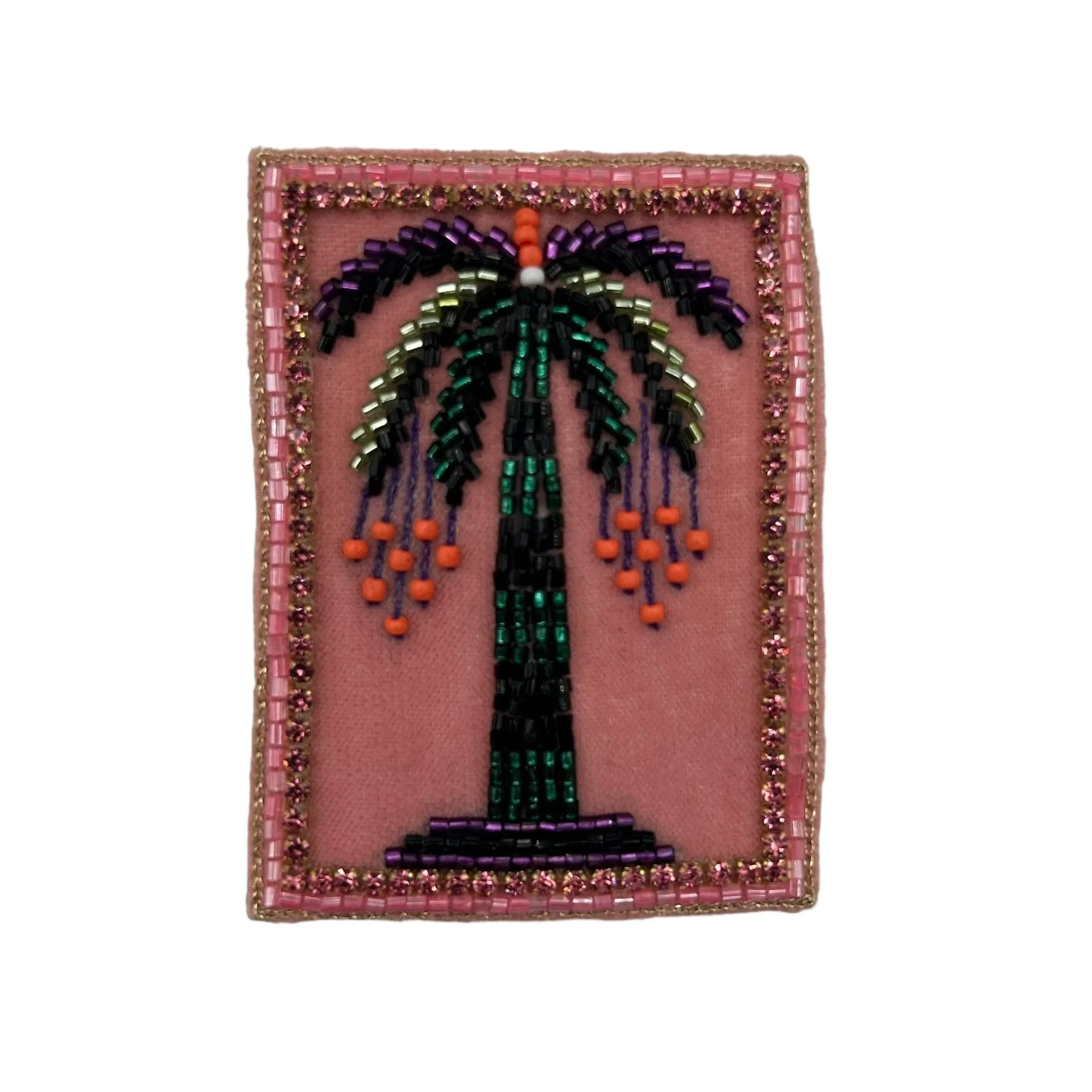 Pink palm portrait brooch / pin