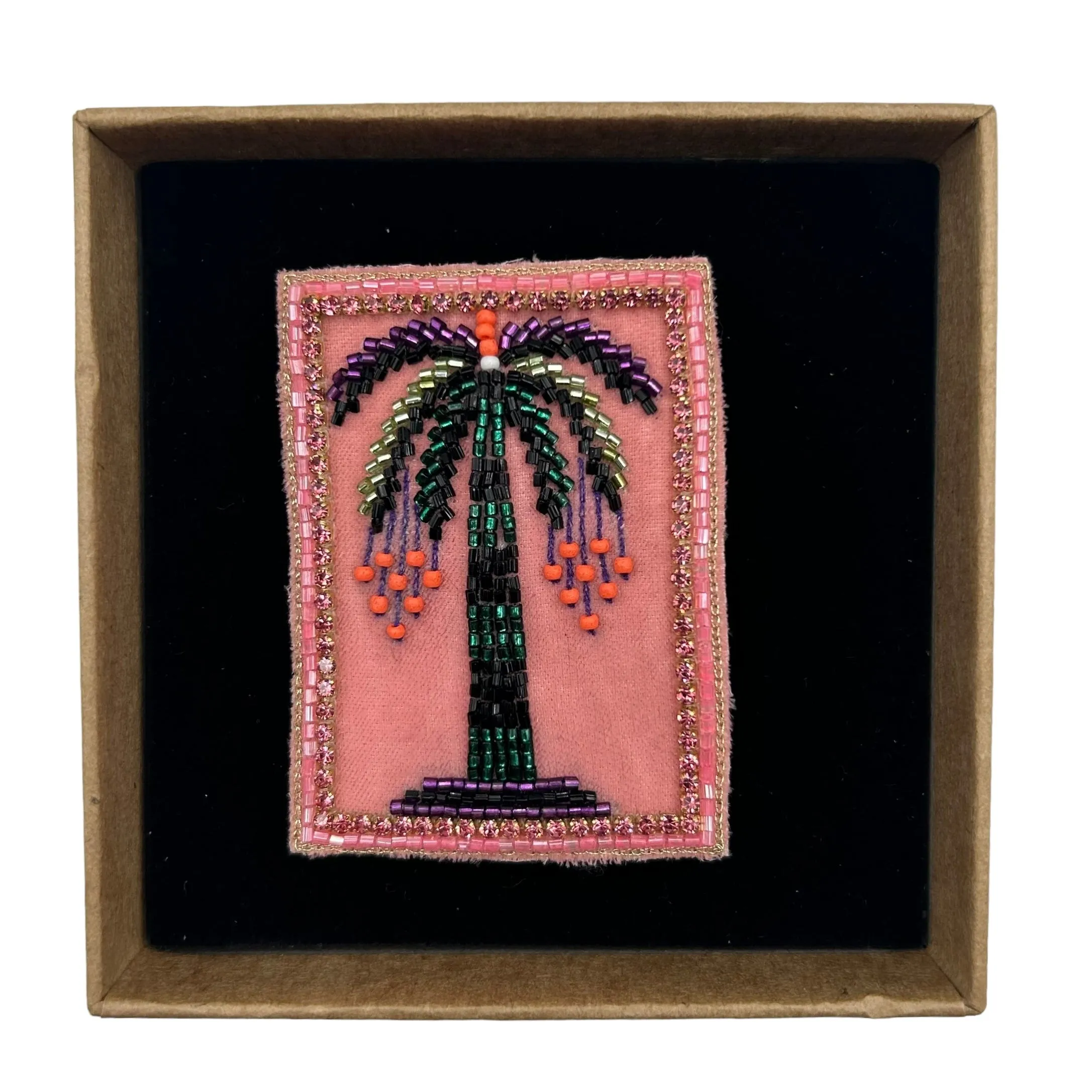 Pink palm portrait brooch / pin