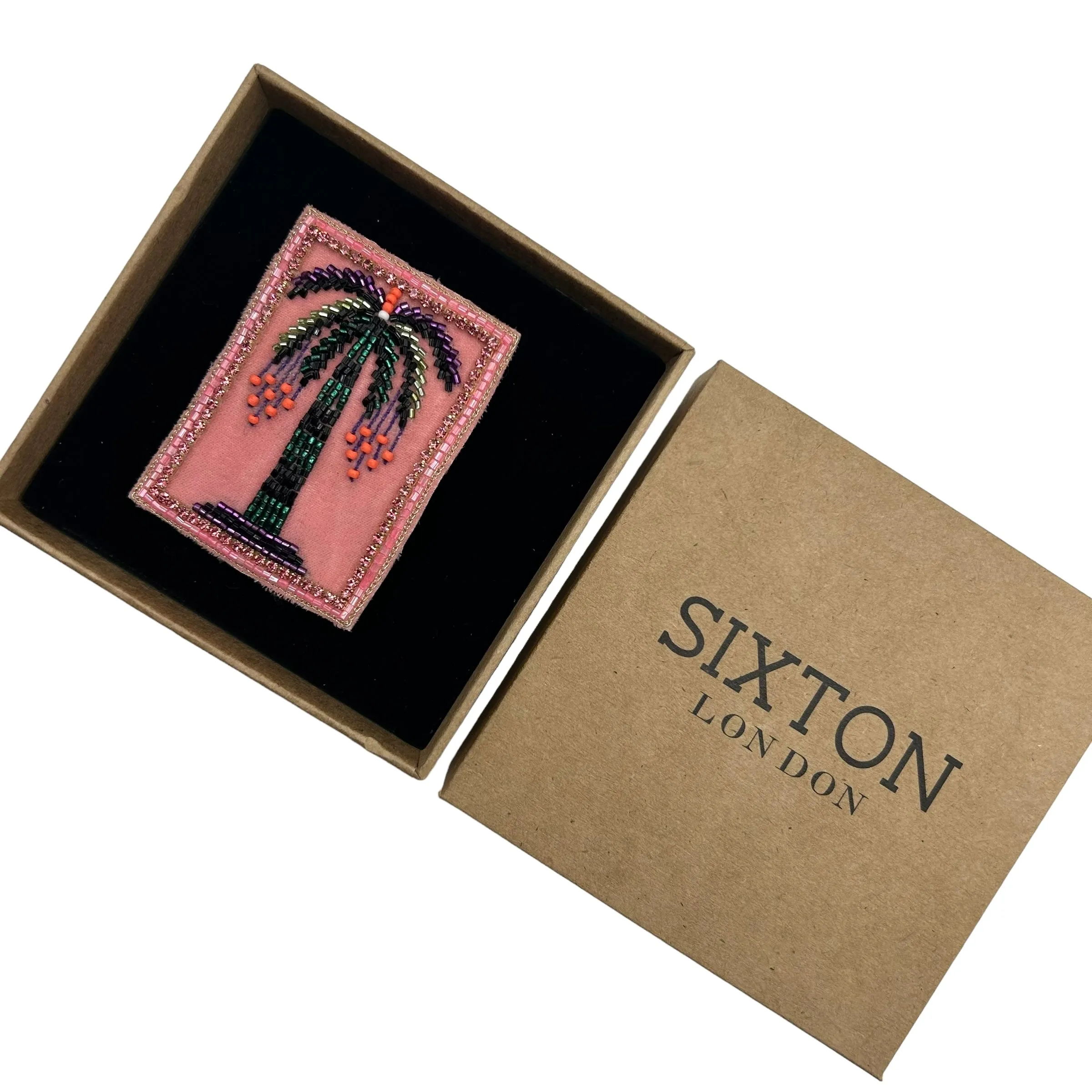 Pink palm portrait brooch / pin