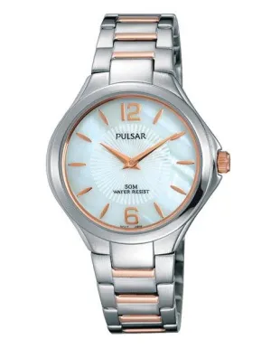 Pulsar Womens Night Out Dress Watch - Two-Tone - White MOP Dial - Bracelet