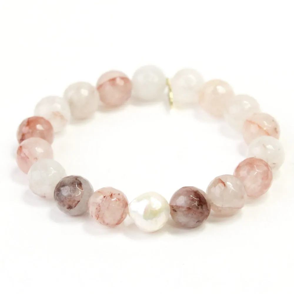 Quartz Crystal Bracelet | Strawberry   White Pearl Fine Collection