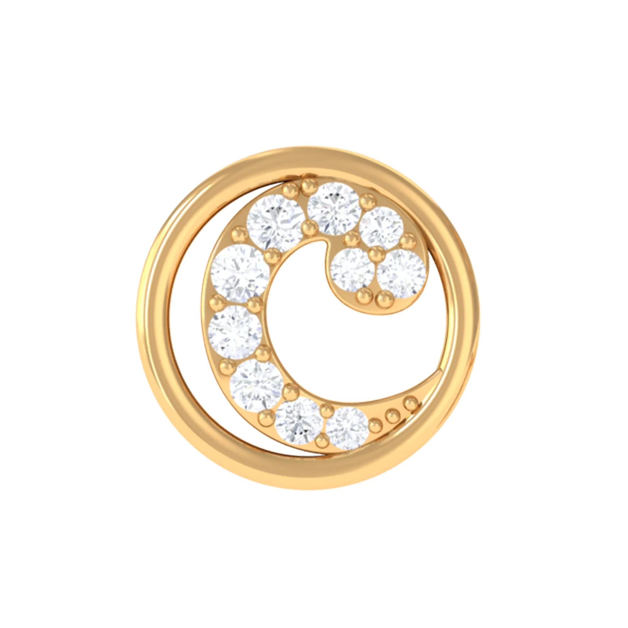 Real Diamond Circle Earring for Cartilage Piercing