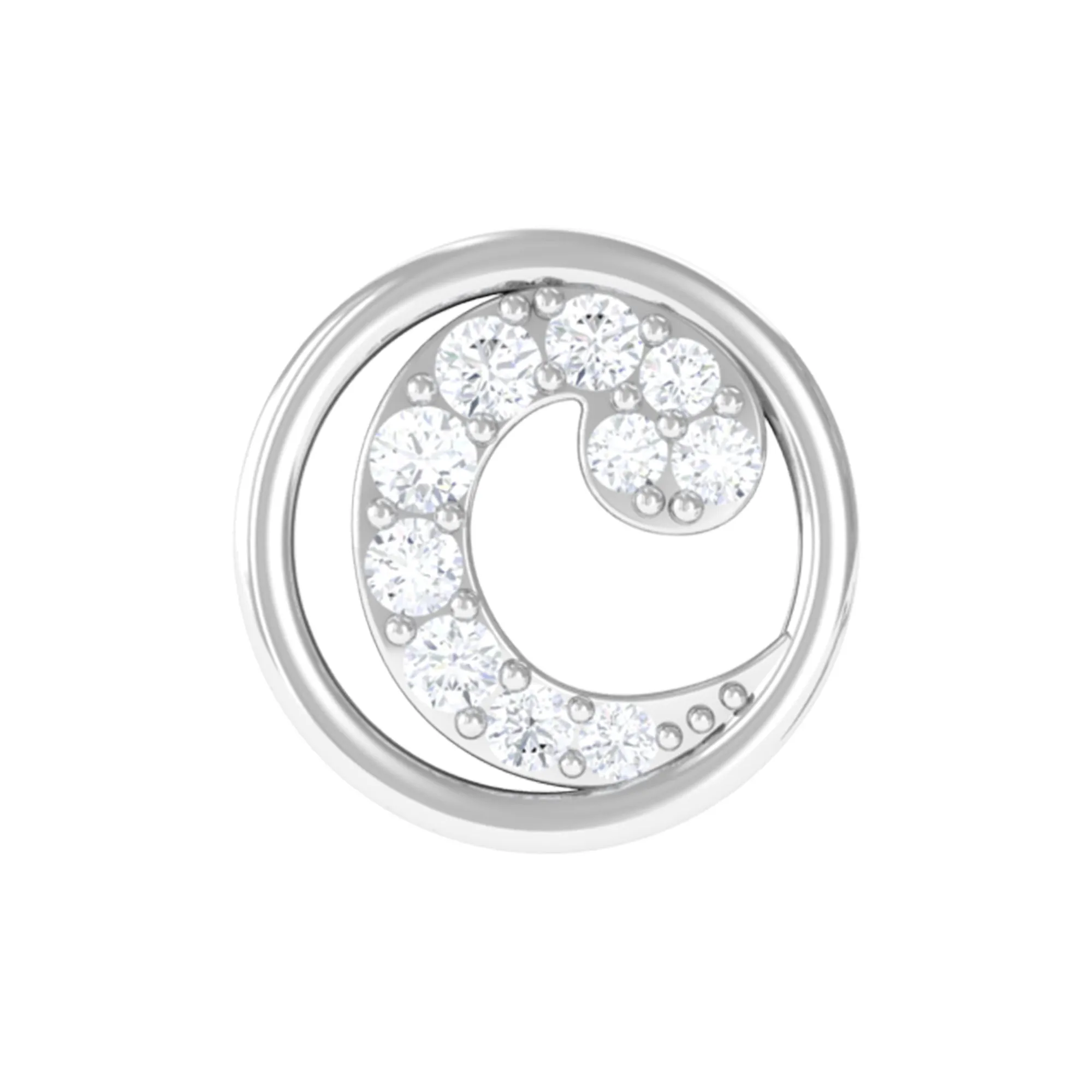 Real Diamond Circle Earring for Cartilage Piercing