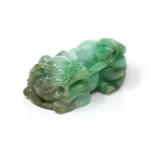 RealJade® "Lucky Pi Xiu" Green Jadeite Jade PiXiu Pendant Necklace (Feng Shui Lucky) JN07