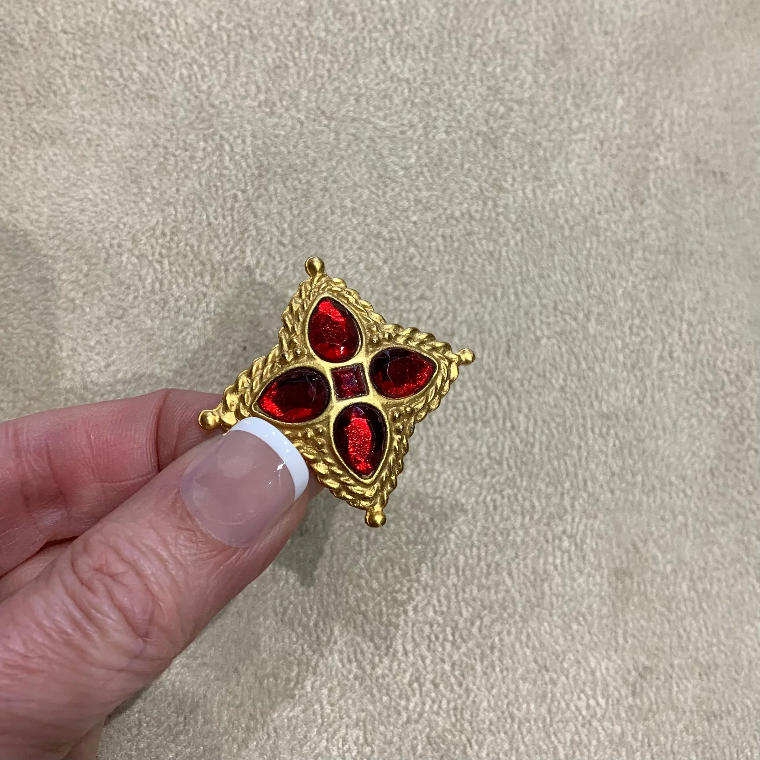 Red star cross Brooch by Rima Ariss Gold