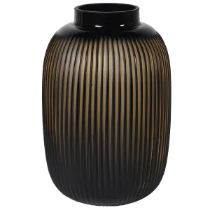 Ribbed Amber Vase