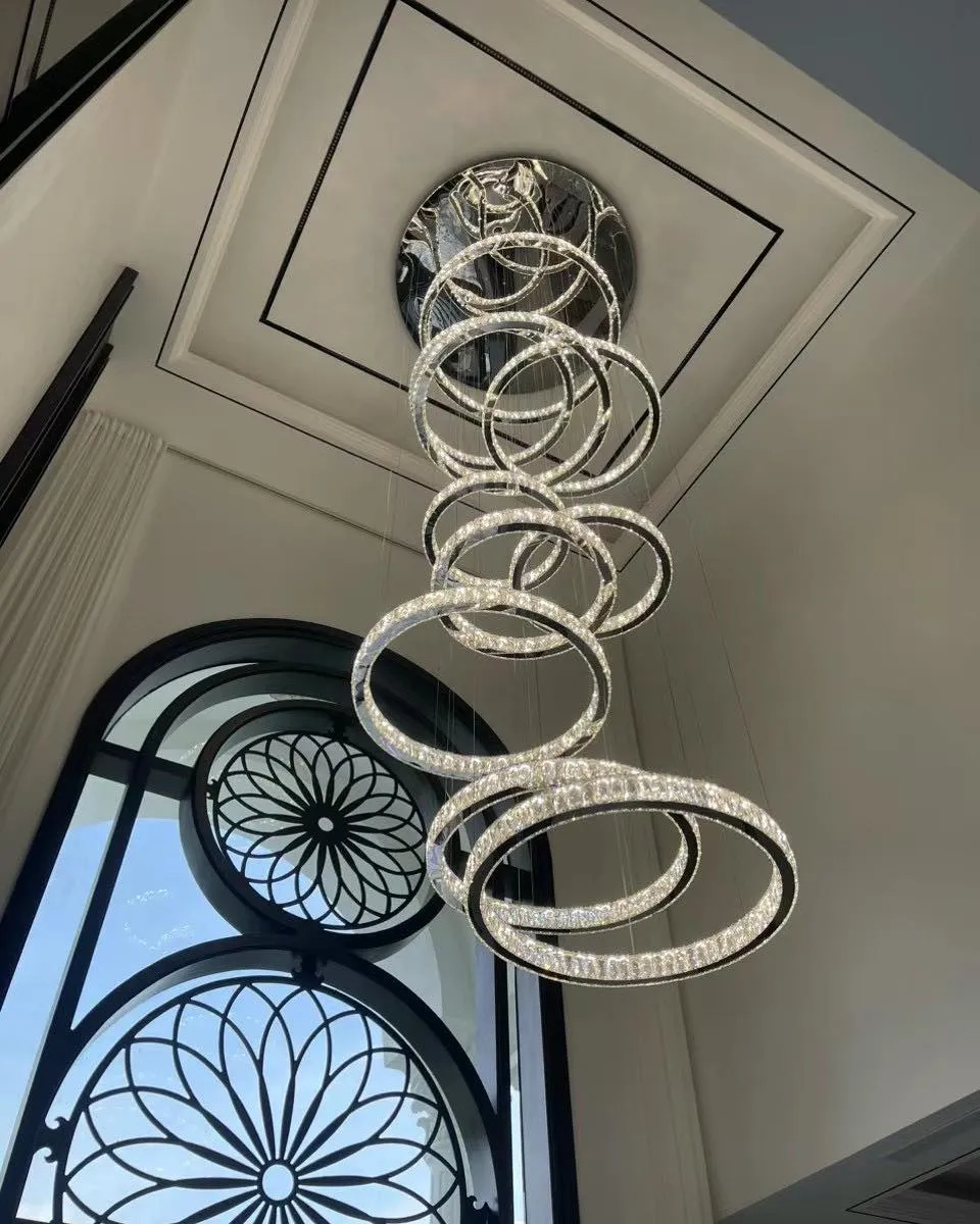 Rylight 5/6/7/8/10 Rings Crystal Chandelier